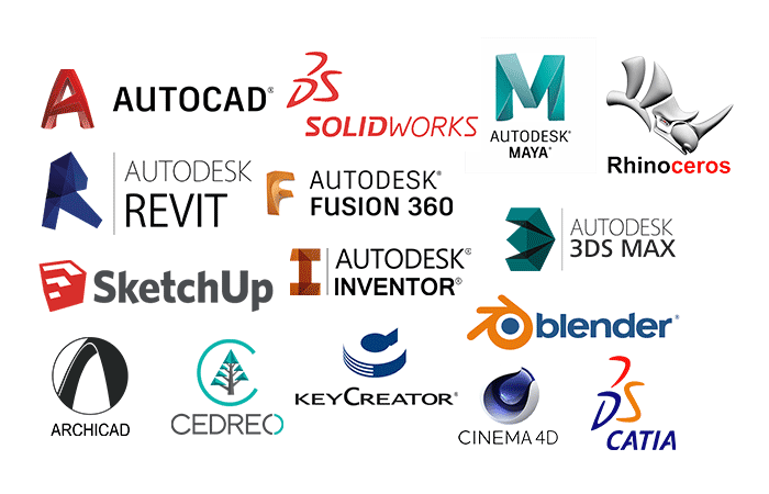 Logos verschiedener CAD-Software-Lösungen