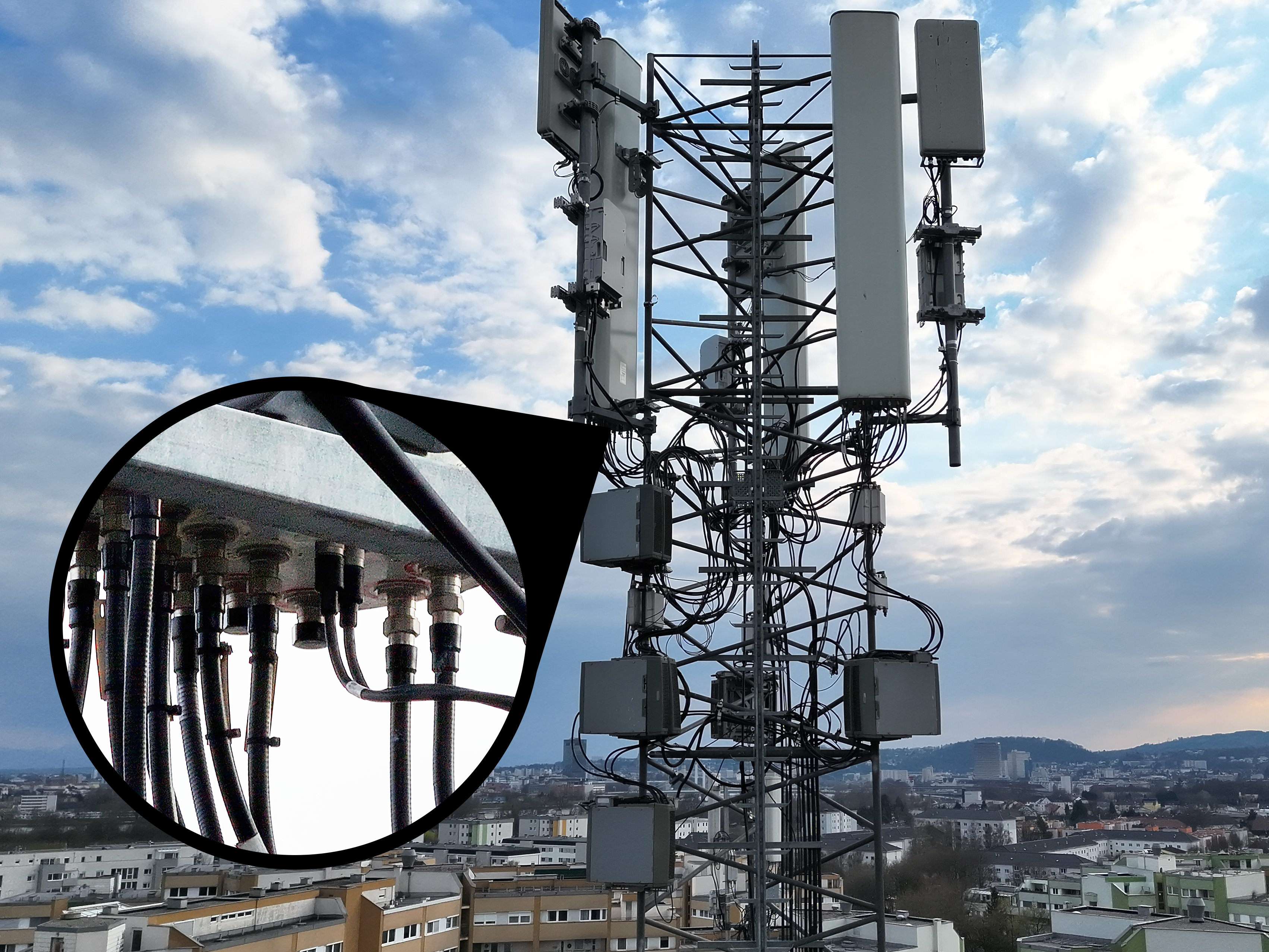 Drohneninspektion eines Funkmasts in Niederbayern