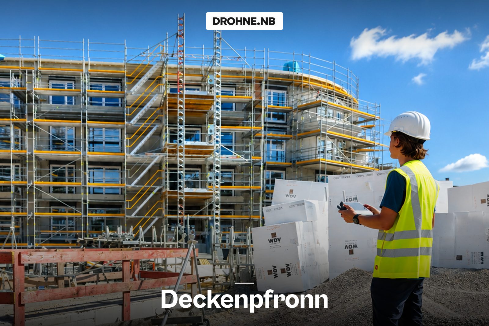 Drohnenaufnahme mit Standort-Badge für Deckenpfronn, Landkreis Böblingen