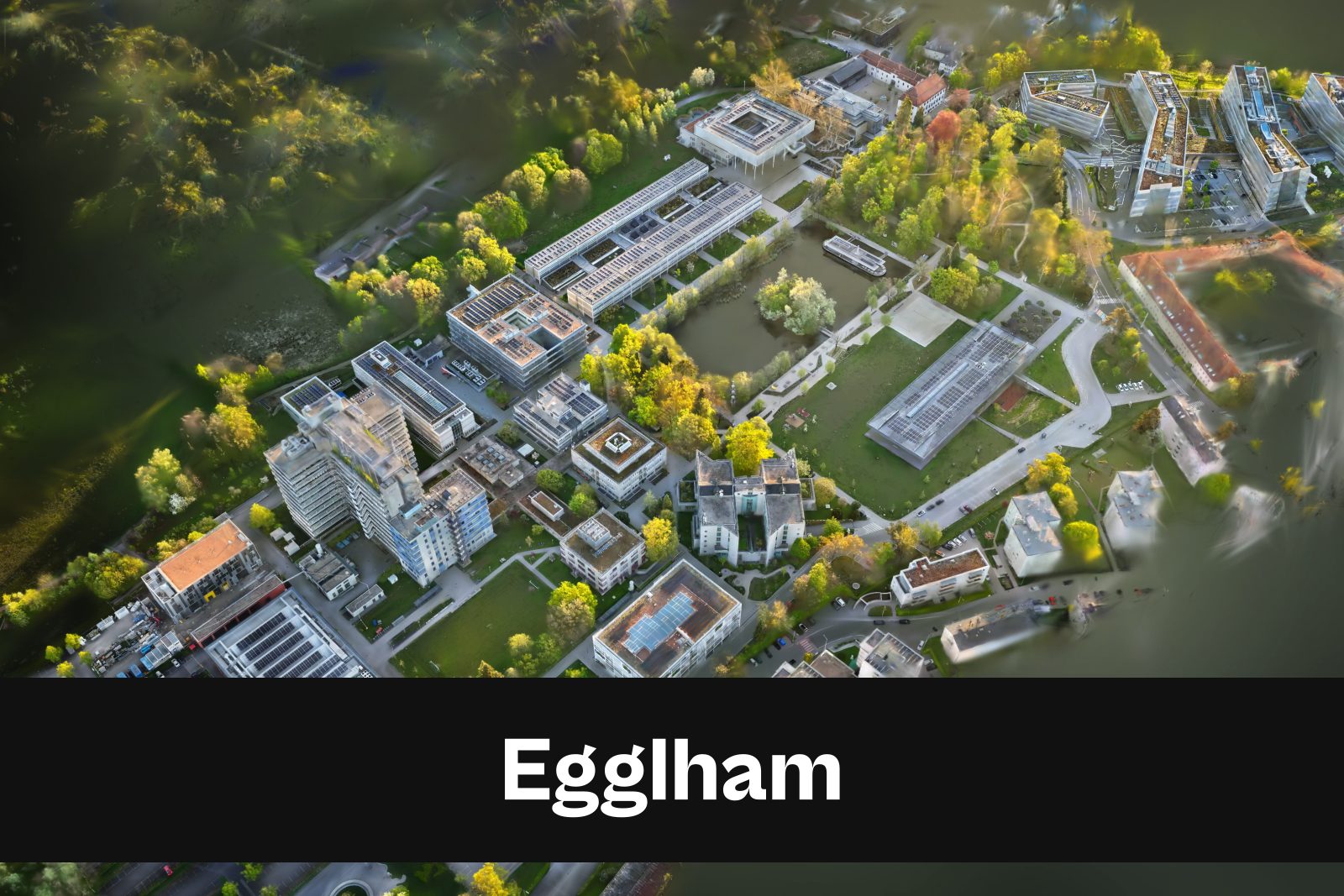 Drohnenaufnahme mit Standort-Badge für Egglham im Landkreis Rottal-Inn