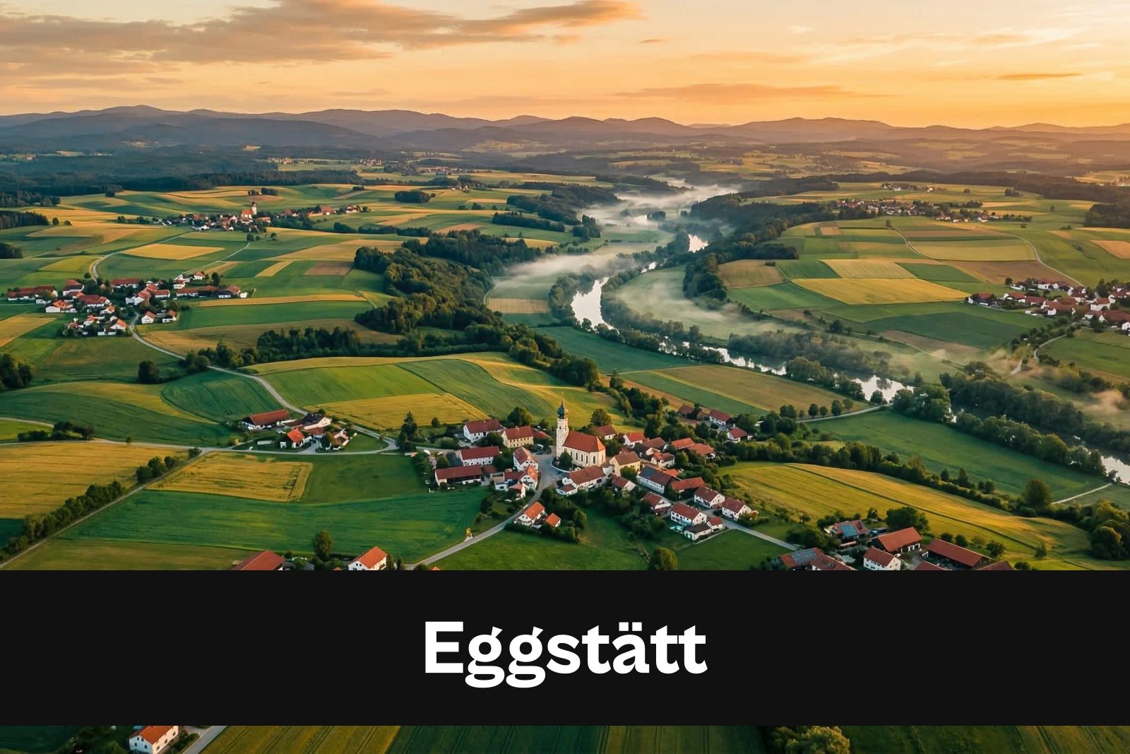 Drohnen-Luftaufnahme aus Eggstätt mit Standort-Badge