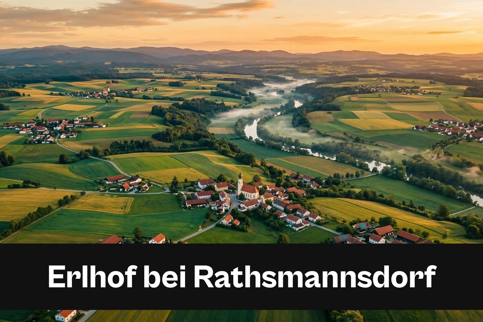 Drohnen-Luftaufnahme aus Erlhof bei Rathsmannsdorf mit Standort-Badge