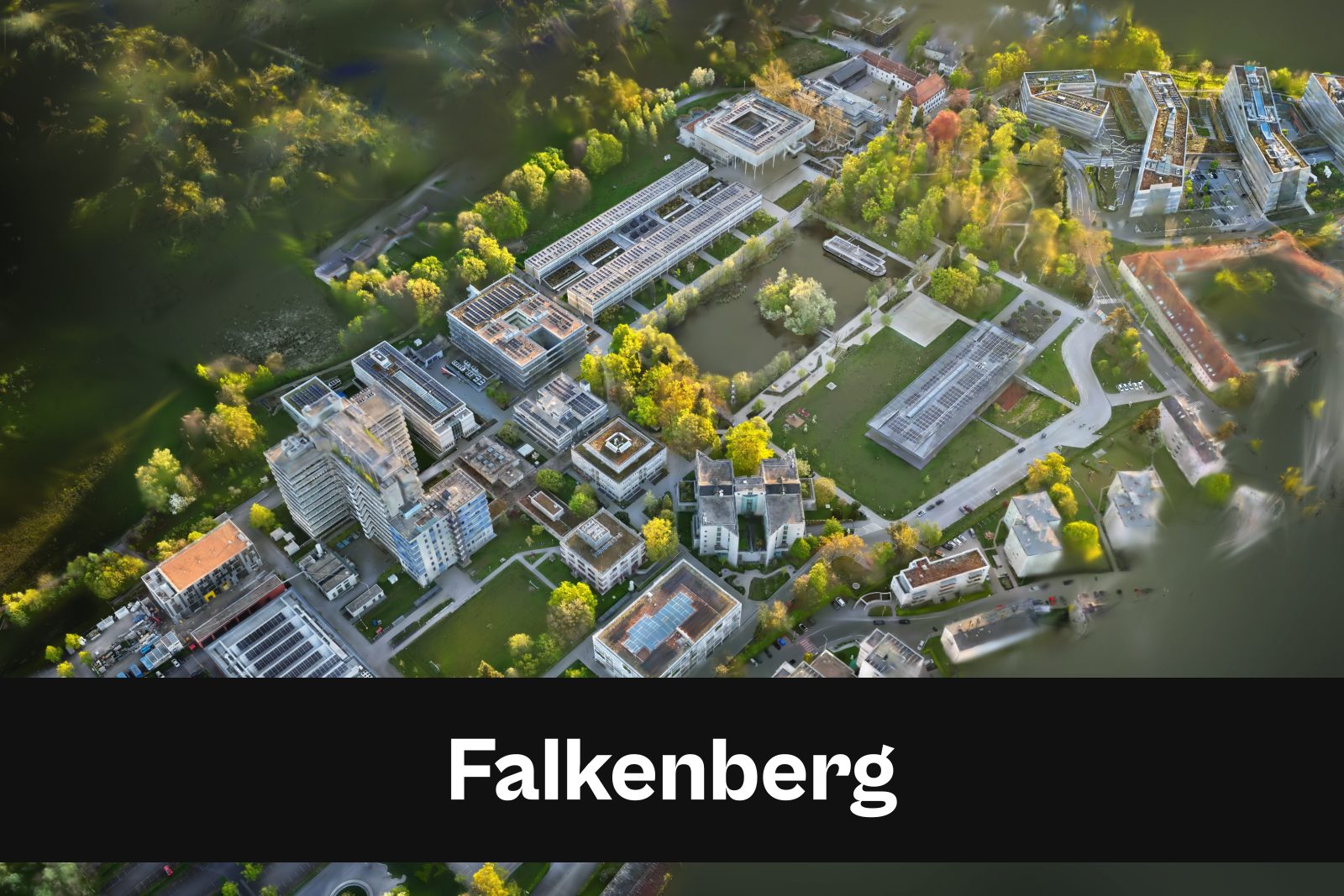 Drohnenaufnahme mit Standort-Badge für Falkenberg im Landkreis Rottal-Inn