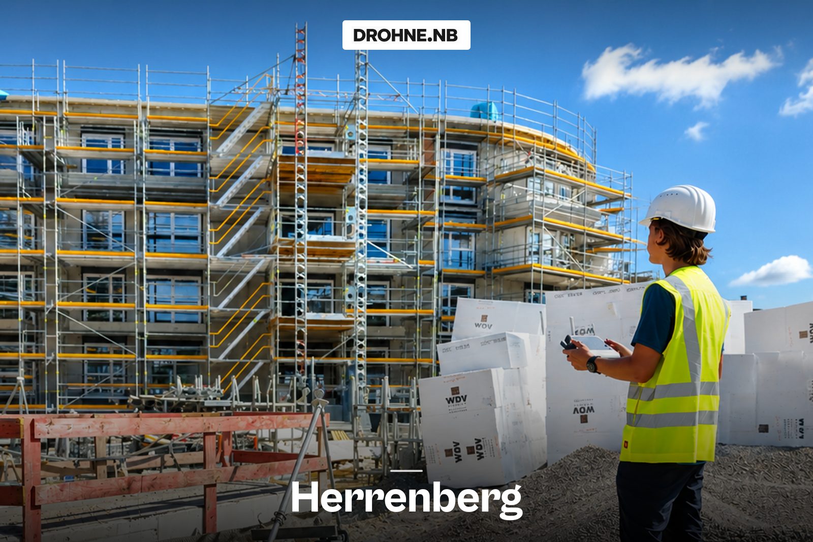 Drohnenaufnahme mit Standort-Badge für Herrenberg, Landkreis Böblingen