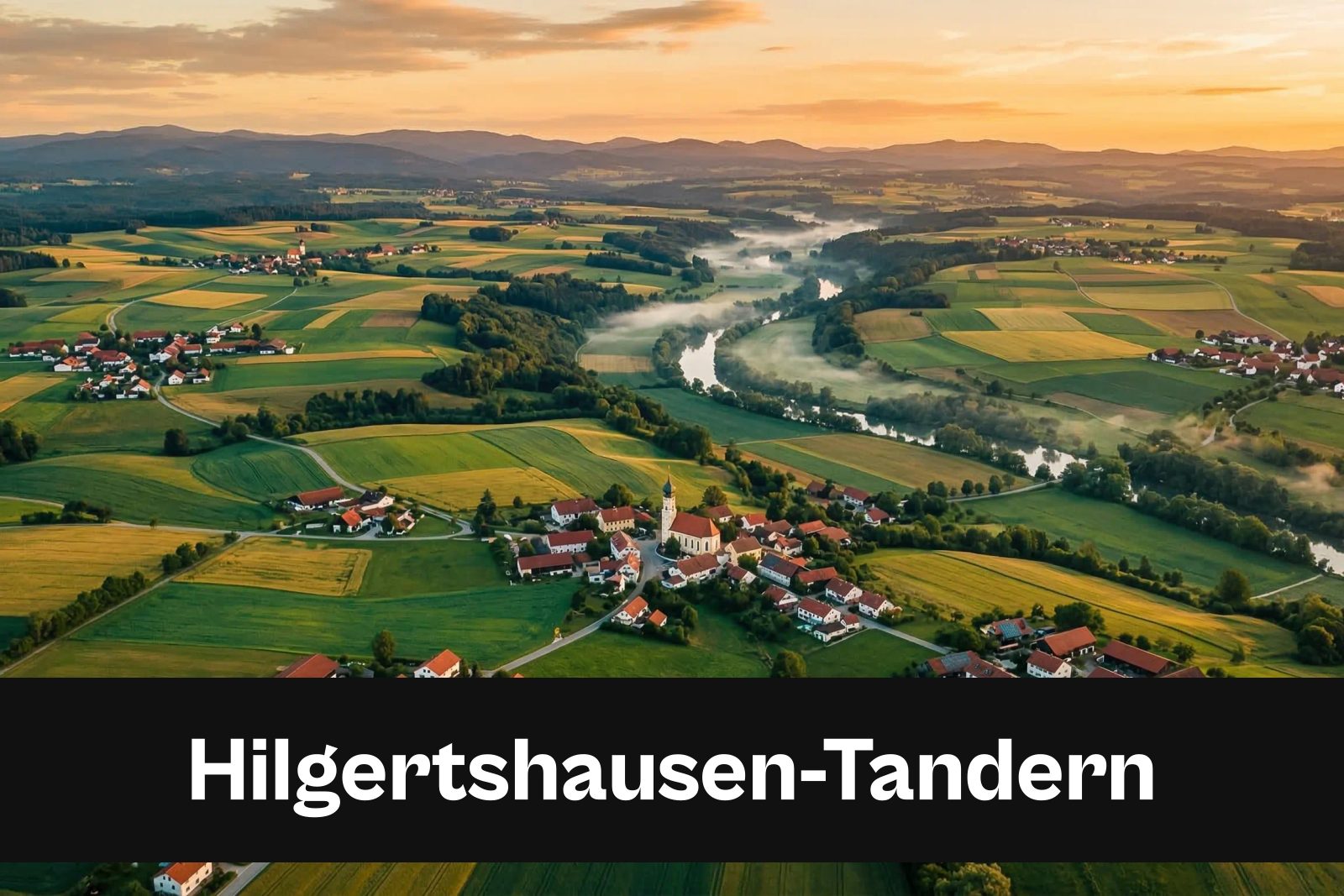 Drohnen-Luftaufnahme aus Hilgertshausen-Tandern mit Standort-Badge