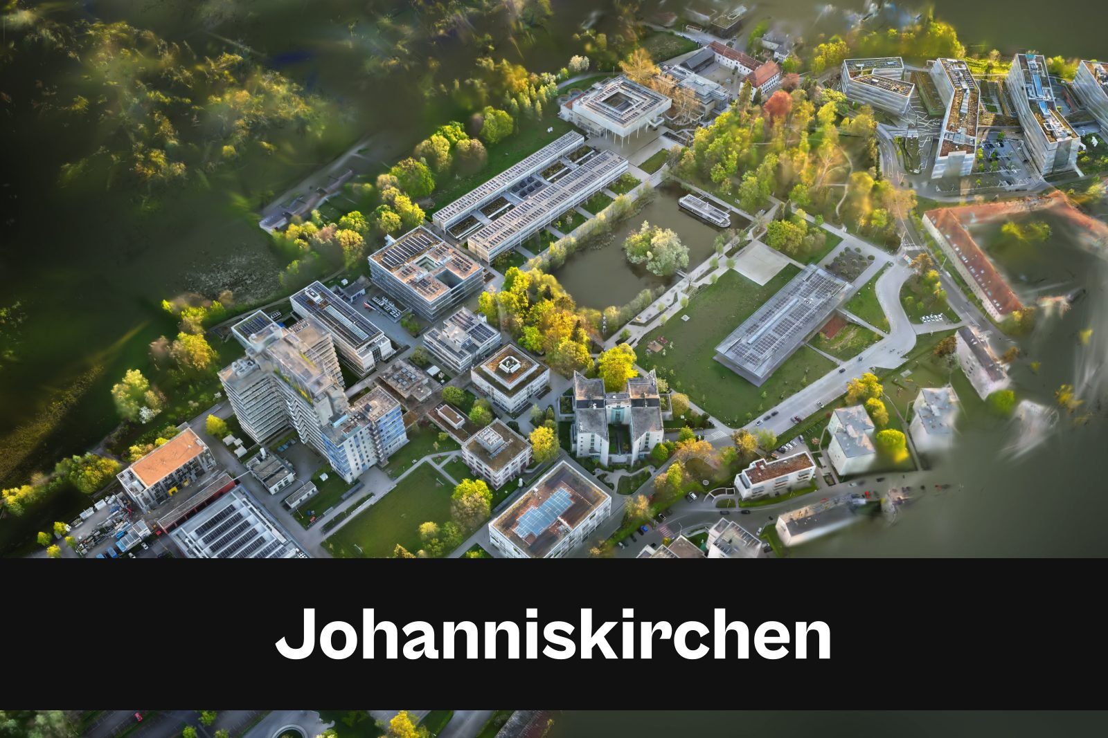 Drohnenaufnahme mit Standort-Badge für Johanniskirchen im Landkreis Rottal-Inn