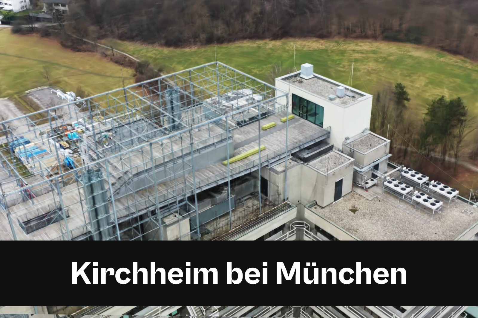 Fotorealistisches 3D-Modell als Gaussian Splat aus Drohnenaufnahmen in Kirchheim bei München mit Standort-Badge