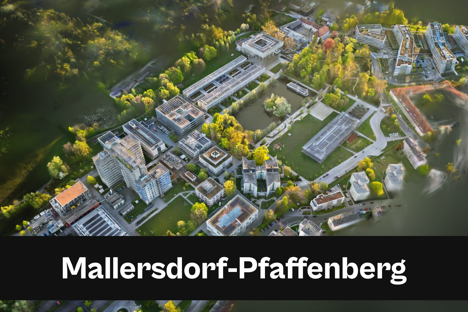 Drohnenaufnahme mit Standort-Badge für Mallersdorf-Pfaffenberg im Landkreis Straubing-Bogen