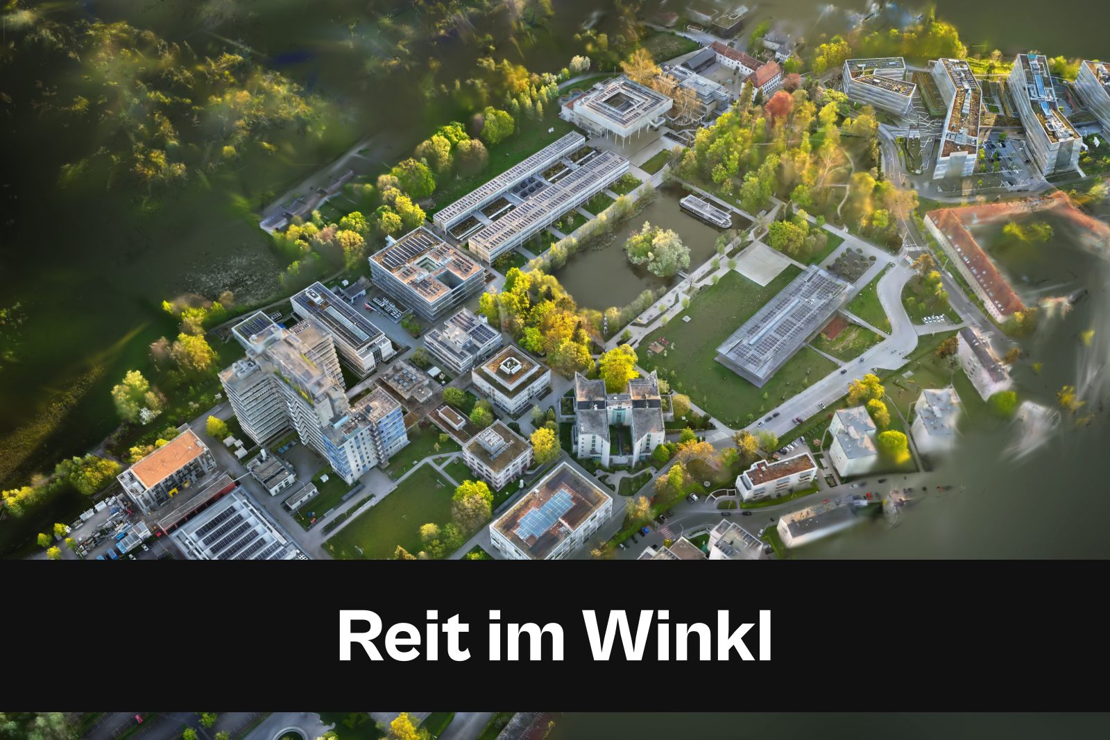 Drohnenaufnahme mit Standort-Badge für Reit im Winkl im Landkreis Traunstein