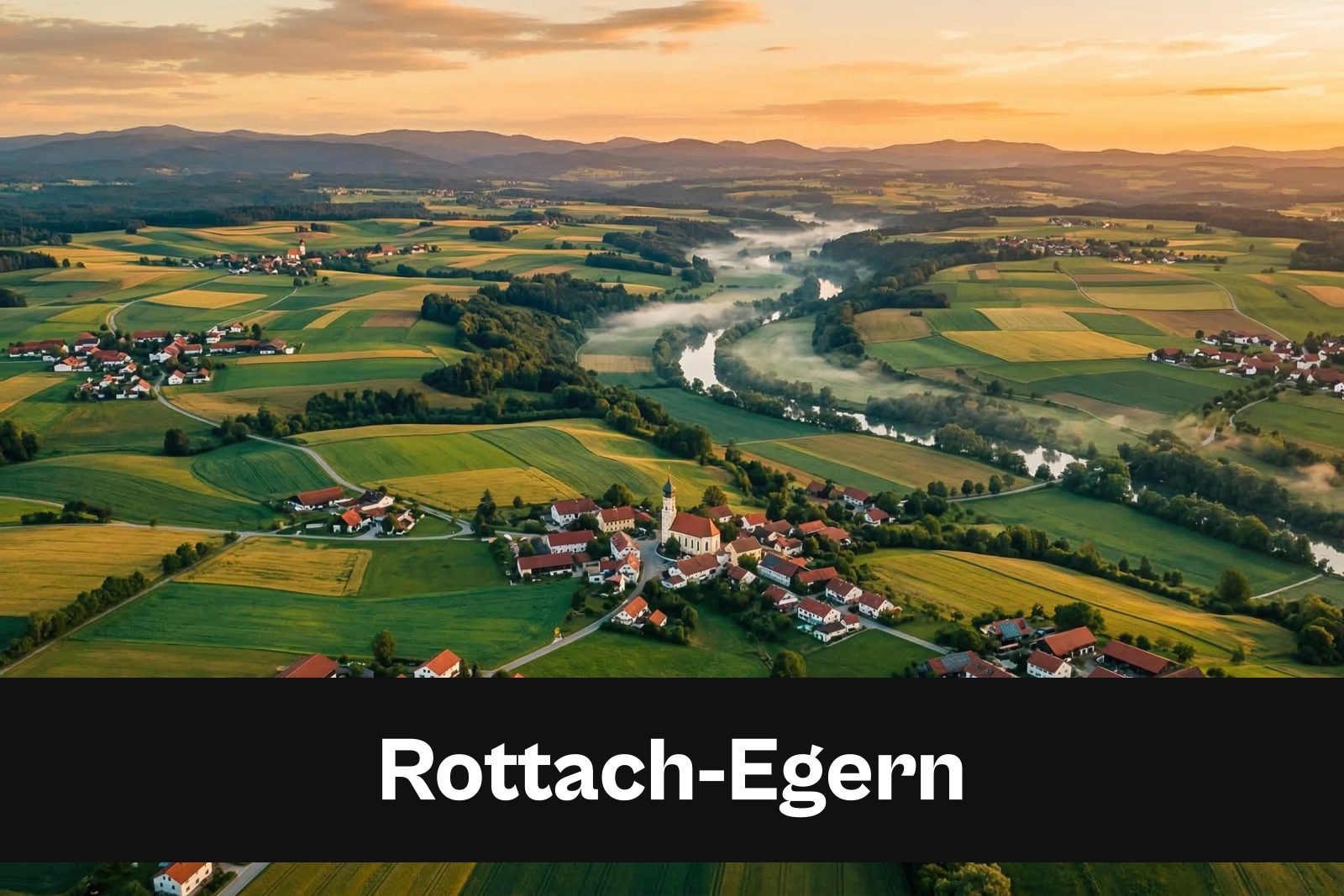 Drohnen-Luftaufnahme aus Rottach-Egern mit Standort-Badge