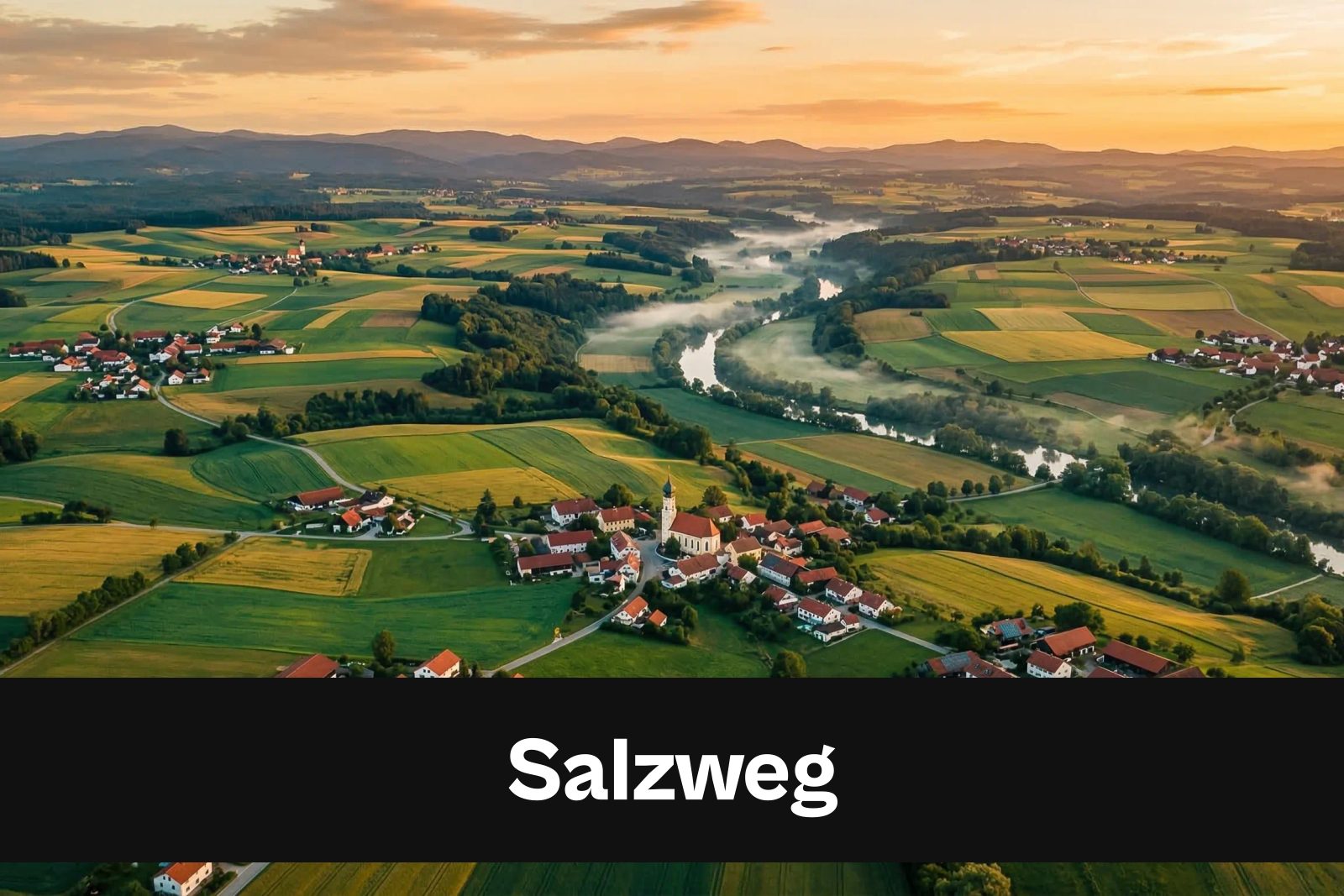 Drohnen-Luftaufnahme aus Salzweg mit Standort-Badge