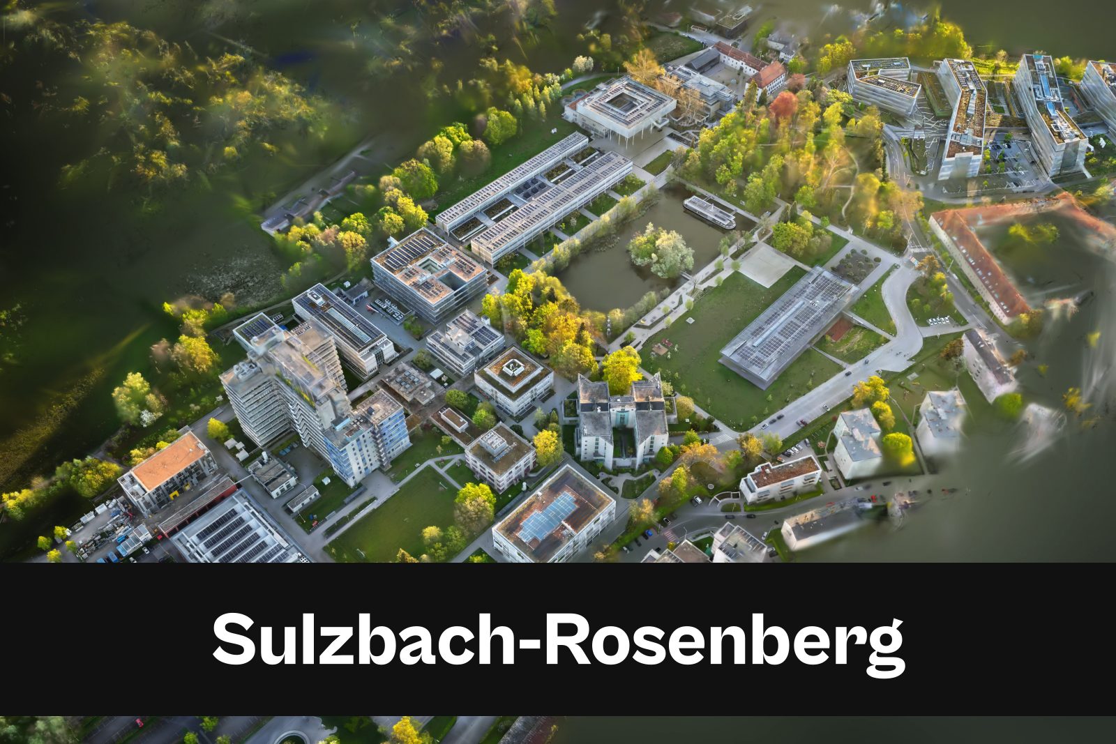 Drohnenaufnahme mit Standort-Badge für Sulzbach-Rosenberg im Landkreis Amberg-Sulzbach