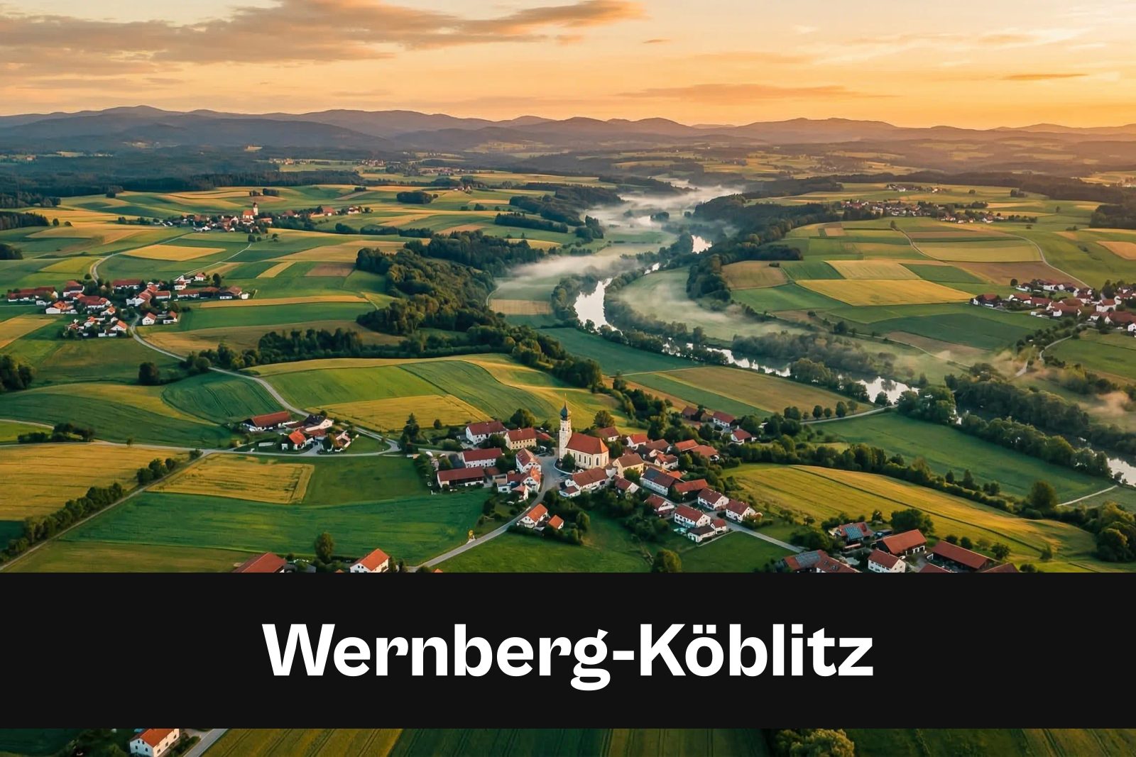 Drohnen-Luftaufnahme aus Wernberg-Köblitz mit Standort-Badge